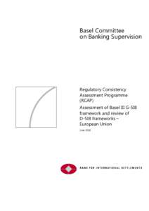 Regulatory Consistency Assessment Programme (RCAP) - Assessment of Basel III G-SIB framework and review of D-SIB frameworks - European Union