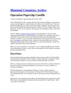 Microsoft Word - Operation Paperclip Casefile - New World Order and Nazi Germany.mht