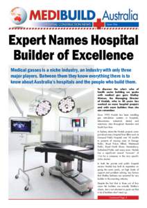 Issue One  Expert Names Hospital Builder of Excellence Medical gasses is a niche industry, an industry with only three major players. Between them they know everything there is to