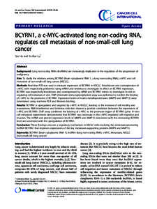BCYRN1, a c-MYC-activated long non-coding RNA, regulates cell metastasis of non-small-cell lung cancer