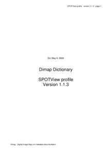 SPOTView profile - versionpage 1  Ed. May 9, 2006 Dimap Dictionary SPOTView profile