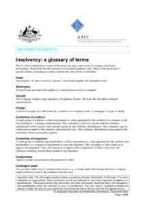 Insolvency: a glossary of terms
