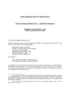 INTER-AMERICAN COURT OF HUMAN RIGHTS  CASE OF NADEGE DORZEMA ET AL. v. DOMINICAN REPUBLIC JUDGMENT OF OCTOBER 24, 2012 (Merits, reparations and costs)