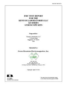 Serial No. GM211017c  EMC TEST REPORT FOR THE KENYON LABORATORIES LLC KS SERIES