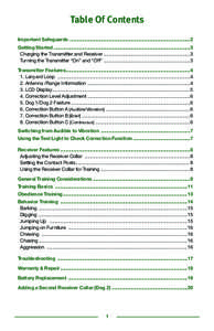 Table Of Contents Important Safeguards .........................................................................................2 Getting Started ..........................................................................
