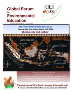 Global Forum f or Environmental Education Volume 20, Number 1, July 2010