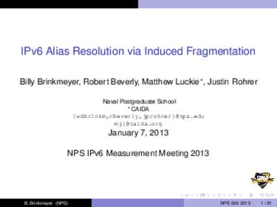 IPv6 Alias Resolution via Induced Fragmentation