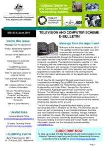 Television and Computer Scheme E-Bulletin - Issue 6, June 2011