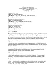 Microsoft Word - Syllabus, American Constitution (Springdocx