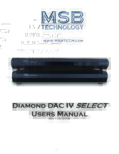Diamond DAC IV SELECT Users Manual Rev