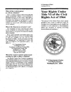 Your Rights Under Title VI of the Civil Rights Act of 1964