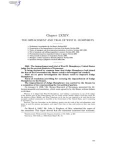 Chapter LXXIV. THE IMPEACHMENT AND TRIAL OF WEST H. HUMPHREYS[removed].