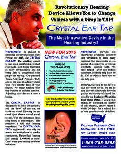 Revolutionary Hearing Device Allows You to Change Volume with a Simple TAP! TM  The Most Innovative Device in the