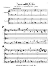 1  Fugue and Reflection (Fuga VII, Book II: The Well-tempered Clavier - J.S.Bach)  arr. Philip Perry