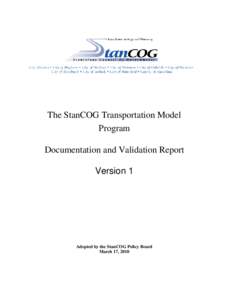 StanCOG Transportation Model Program - Documentation and Validation Report