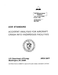 DOE-STD[removed]; DOE Standard Accident Analysis For Aircraft Crash Into Hazardous Facilities