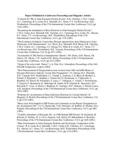 Papers Published in Conference Proceedings and Magazine Articles 