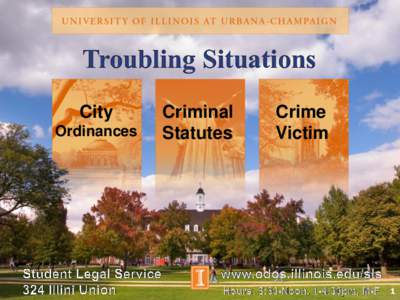 Troubling Situations City Ordinances Criminal Statutes