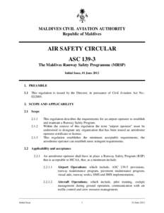 MALDIVES CIVIL AVIATION AUTHORITY Republic of Maldives AIR SAFETY CIRCULAR ASC[removed]The Maldives Runway Safety Programme (MRSP)