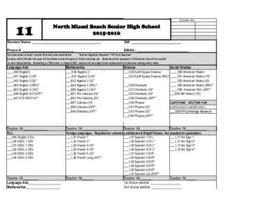 11  Counselor Use: North Miami Beach Senior High School