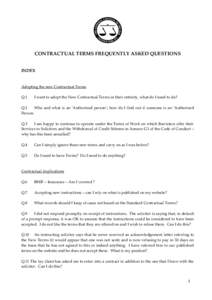 CONTRACTUAL TERMS FREQUENTLY ASKED QUESTIONS INDEX Adopting the new Contractual Terms Q.1