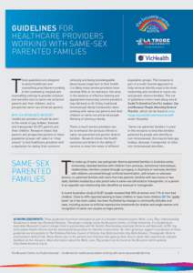 Guidelines for healthcare providers working With with same-sex Working parented families