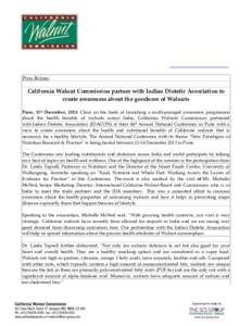 Microsoft Word - Press Release - CA Walnuts participarion at IDACON 2013.doc