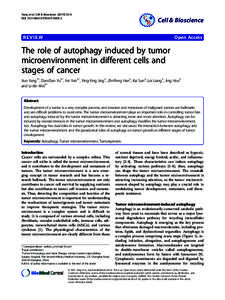 The role of autophagy induced by tumor microenvironment in different cells and stages of cancer