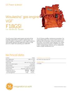 GE Power & Water  Waukesha* gas engine VGF