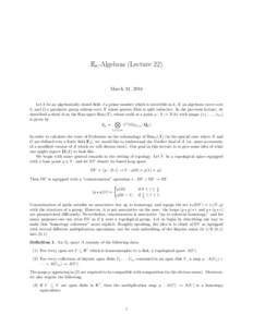 En-Algebras (Lecture 22)  March 31, 2014