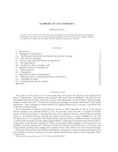 K-THEORY OF LOG-SCHEMES I WIESLAWA NIZIOL Abstract. We set down some basic facts about the algebraic and topological K-theory of log-schemes. In particular, we show that the l-adic topological log-´ etale K-theory of lo