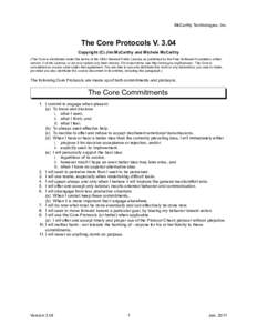 McCarthy Technologies, Inc.  The Core Protocols VCopyright (C) Jim McCarthy and Michele McCarthy (The Core is distributed under the terms of the GNU General Public License as published by the Free Software Foundat