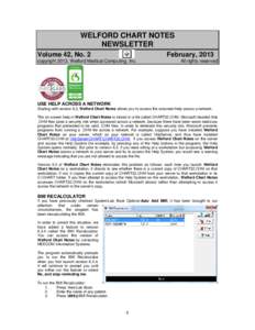 WELFORD CHART NOTES NEWSLETTER Volume 42, No. 2 February, 2013