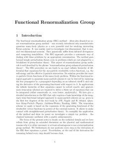 Functional Renormalization Group 1