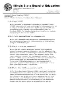 Frequently Asked Questions: PARCC - February 2014