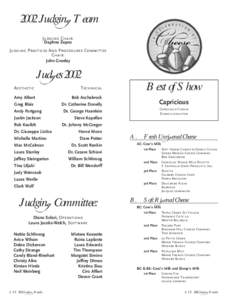 2002 Judgin Team Judging Chair: Daphne Zepos Judging Practices And Procedures Committee Chair: John Greeley