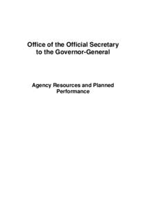 Portfolio Budget Statements[removed]: Office of the Official Secretary to the Governor General