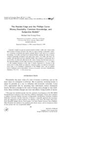 Journal of Economic Theory 87, 49Article ID jeth, available online at http:www.idealibrary.com on The Reeded Edge and the Phillips Curve: Money Neutrality, Common Knowledge, and Subjective Beliefs*