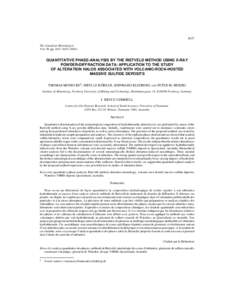 1617 The Canadian Mineralogist Vol. 39, pp[removed]) QUANTITATIVE PHASE-ANALYSIS BY THE RIETVELD METHOD USING X-RAY POWDER-DIFFRACTION DATA: APPLICATION TO THE STUDY