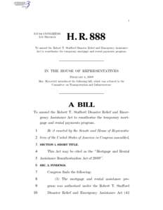 I  111TH CONGRESS 1ST SESSION  H. R. 888