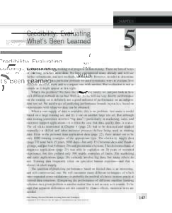 CHAPTER  Credibility: Evaluating What’s Been Learned  5