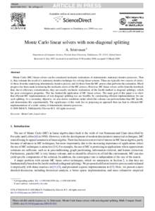 Monte Carlo linear solvers with non-diagonal splitting