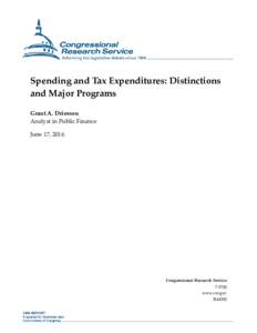 Spending and Tax Expenditures: Distinctions and Major Programs