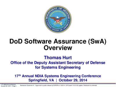 DoD Software Assurance (SwA) Overview