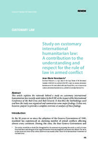 Study on customary international humanitarian law: A contribution to the understanding and respect for the rule of law in armed conflict