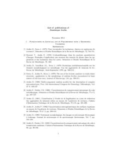 List of publications of Dominique Jeulin November.