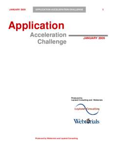 JANUARY[removed]APPLICATION ACCELERATION CHALLENGE 1