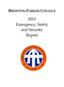 BREWTON-PARKER COLLEGEEmergency, Safety and Security Report