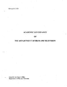 RevisedACADEMIC GOVERNANCE OF  THE DEPARTMENT <>F FILM AND TELEVISION