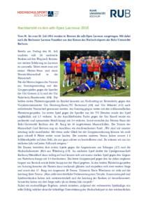 Nachbericht zu den adh-Open Lacrosse 2016 Vom 01. bis zum 03. Juli 2016 wurden in Bremen die adh-Open Lacrosse ausgetragen. Mit dabei auch die Bochumer Lacrosse Fanatiker aus den Kursen des Hochschulsports der Ruhr-Unive